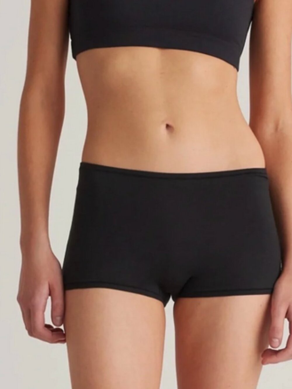 NWOT Quince Women's Organic Cotton Boyshort Underwear sz M Black 5-Pack